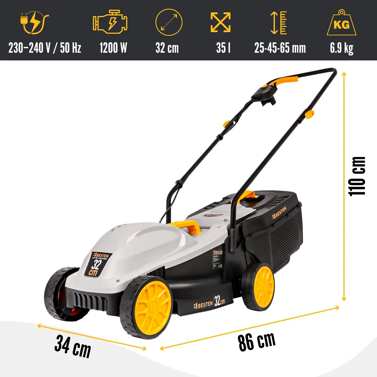 Kosiarka elektryczna BESTEN BE0002911 - specyfikacja